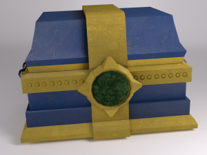 low poly treasure chest ready for games 3D Model