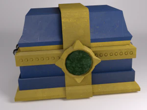 low poly treasure chest ready for games 3D Model