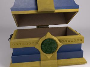 low poly treasure chest ready for games 3D Model