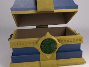 low poly treasure chest ready for games 3D Model