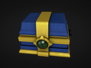 low poly treasure chest ready for games 3D Model