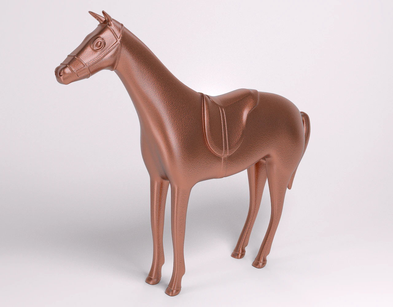 horse copper figure 3D Model .c4d .max .obj .3ds .fbx .stl .blend 