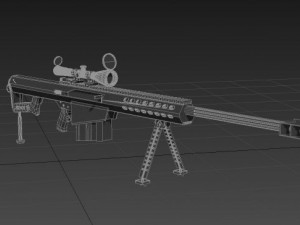 barrett m107 50 caliber sniper rifle Modelo 3D