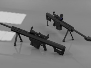 barrett m107 50 caliber sniper rifle Modelo 3D