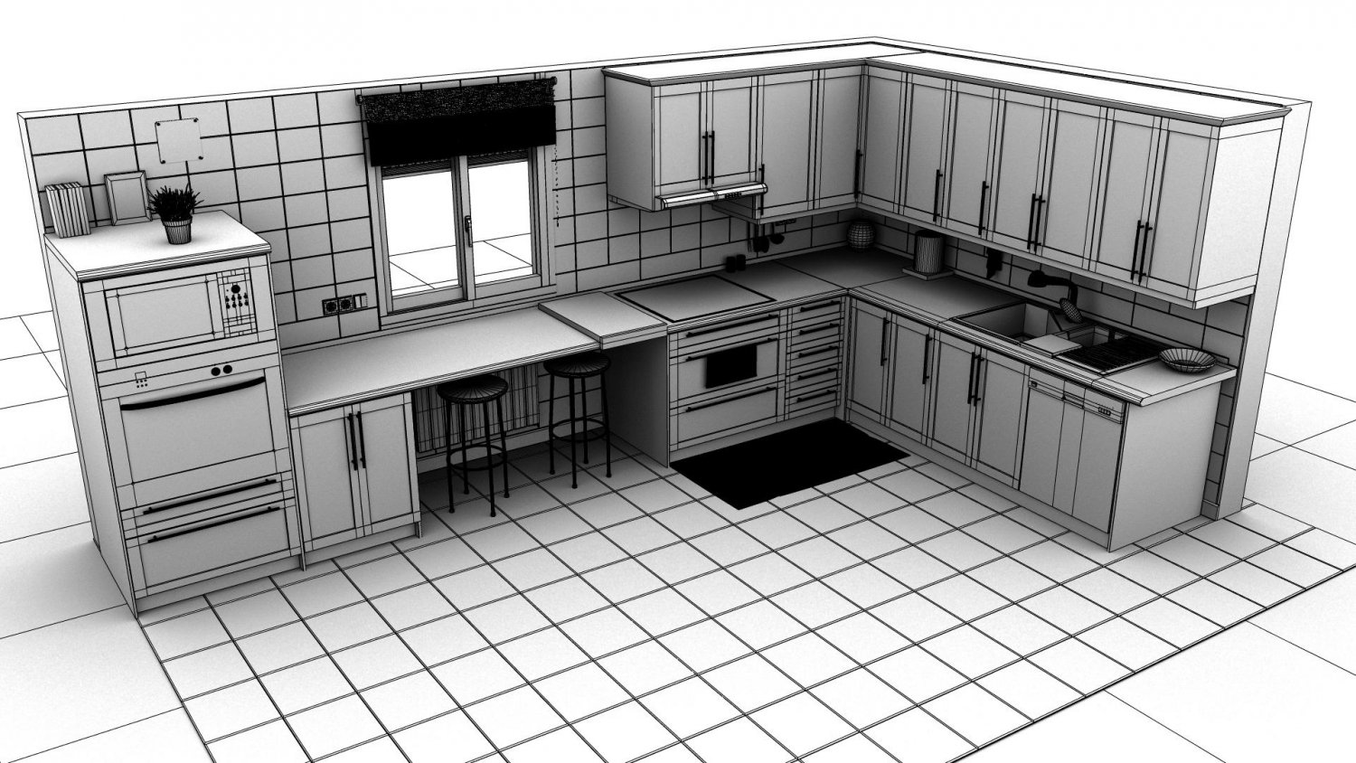 3д модели кухонной мебели