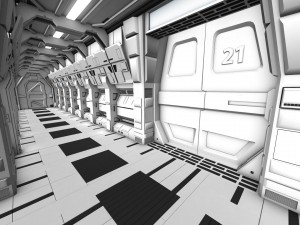 sci fi corridor Modelo 3D