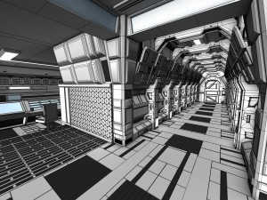 sci fi corridor Modelo 3D