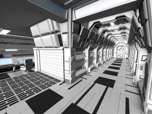 sci fi corridor Modelo 3D