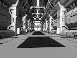 sci fi corridor Modelo 3D