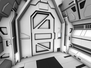 sci fi corridor Modelo 3D