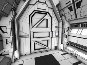 sci fi corridor Modelo 3D