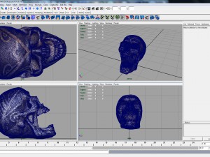 human head skull with ancient tribal tattoo Modelo 3D