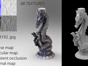 dragon candle Model 3D