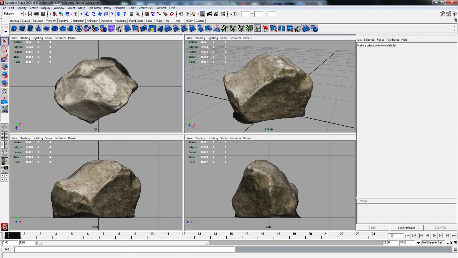 stone 1. Model 3D. 