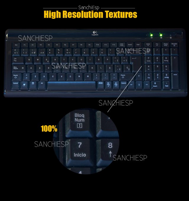 keyboard 001 CG Texturen .c4d .max .obj .3ds .fbx .stl .blend 