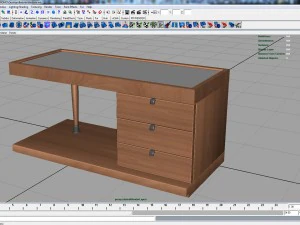 wooden bedside 3D Model