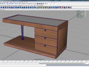 wooden bedside 3D Model