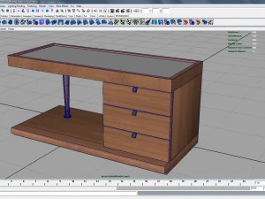 wooden bedside 3D Model