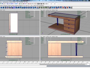 wooden bedside 3D Model