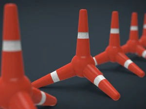 cone policial tetrapodo Modelo 3D
