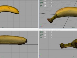 realistic banana 3D मॉडल