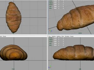 croissant realista Modelo 3D