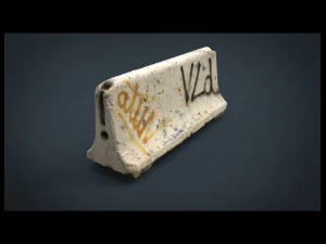 concrete road block 3D Model