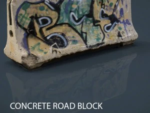 bloque de carretera de hormig&oacute;n Modelo 3D