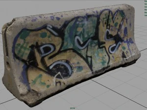 concrete road block 3D Model