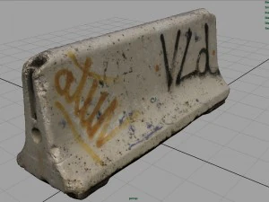 concrete road block 3D Model