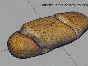 milk bread Modello 3D