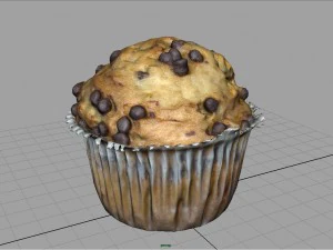 Babeczka z kawałkami czekolady Model 3D