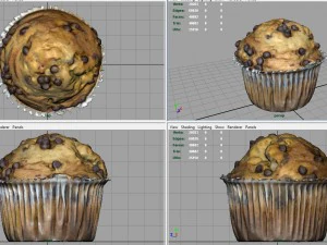 Babeczka z kawałkami czekolady Model 3D
