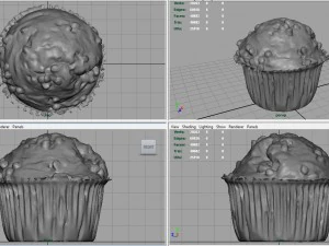 Babeczka z kawałkami czekolady Model 3D