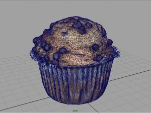 Babeczka z kawałkami czekolady Model 3D