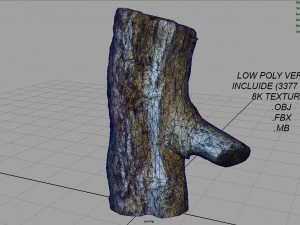 wood log 1 3D Model