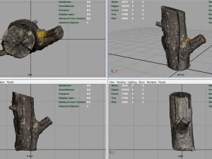wood log 4 3D Model