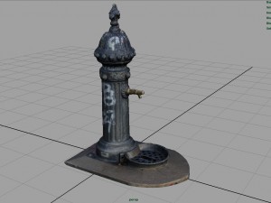 drink fountain park street garden water town road Modèle 3D