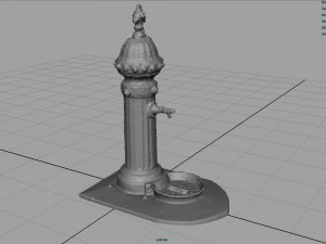 drink fountain park street garden water town road 3D Model