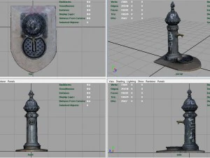 drink fountain park street garden water town road 3D Model