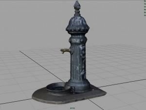 drink fountain park street garden water town road Modèle 3D