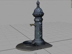 drink fountain park street garden water town road 3D Model