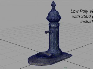 drink fountain park street garden water town road 3D Model