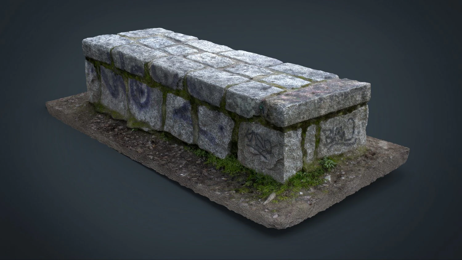 stone bench 1 3D Model .c4d .max .obj .3ds .fbx .stl .blend 