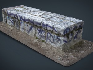 stone bench 1 3D मॉडल