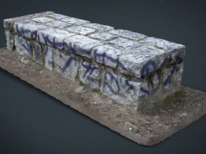 stone bench 1 3D Model
