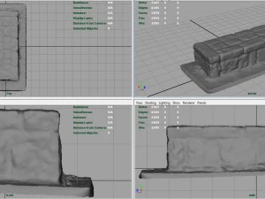 stone bench 1 3D Model