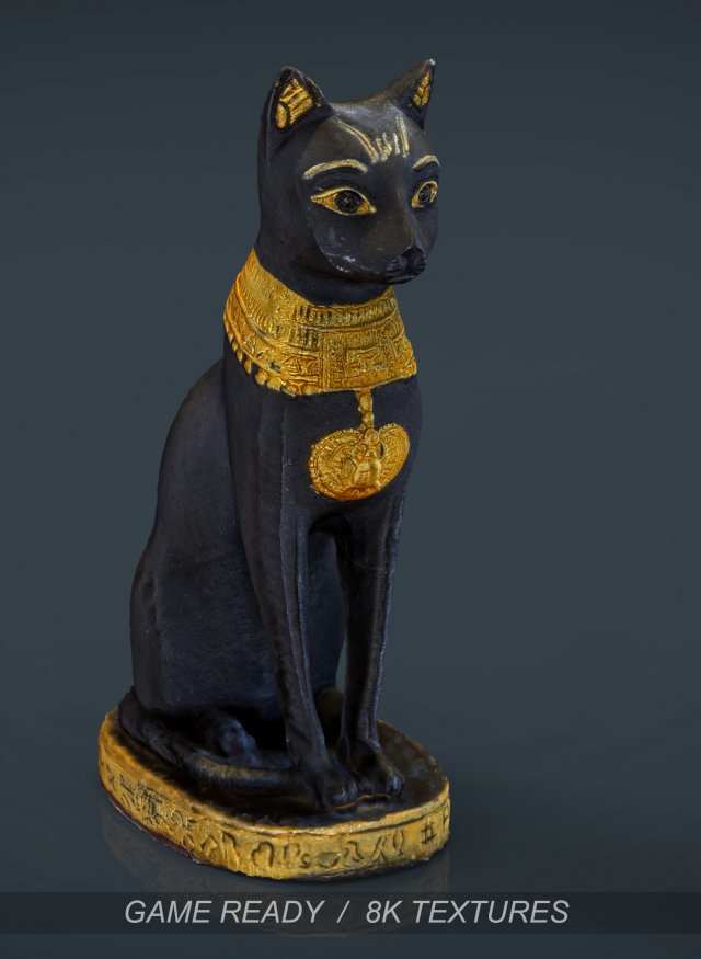 egyptian cat 3D Model .c4d .max .obj .3ds .fbx .stl .blend 