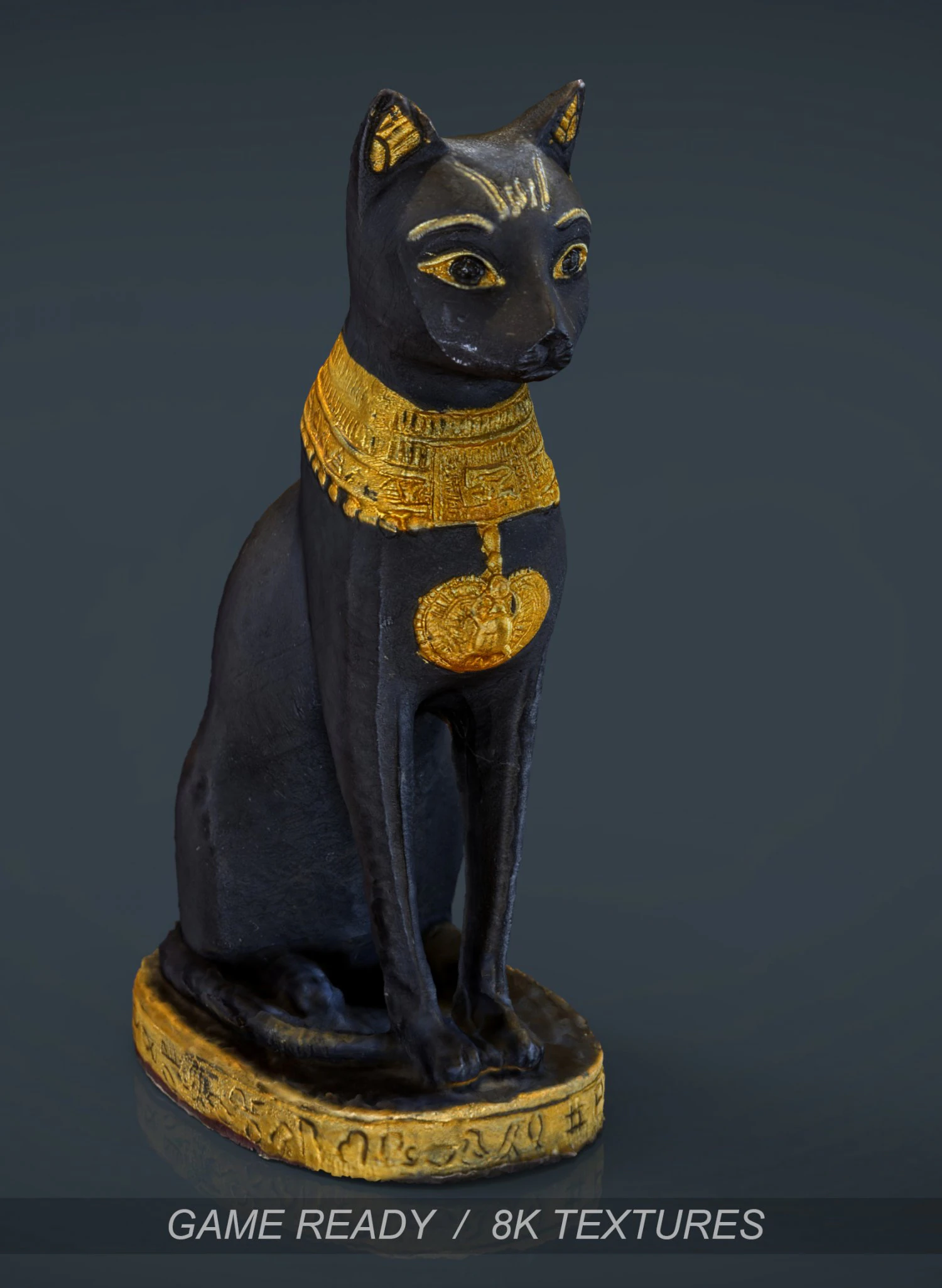 egyptian cat 3D Model .c4d .max .obj .3ds .fbx .stl .blend 