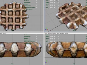 realistic waffle Modello 3D